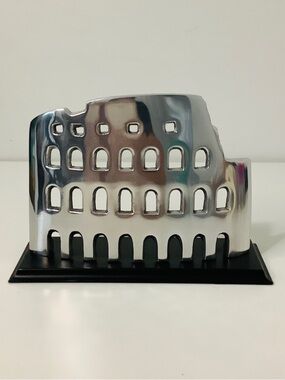 Chrome Colosseum Sculpture Decorative Accent - Metal/ Silver